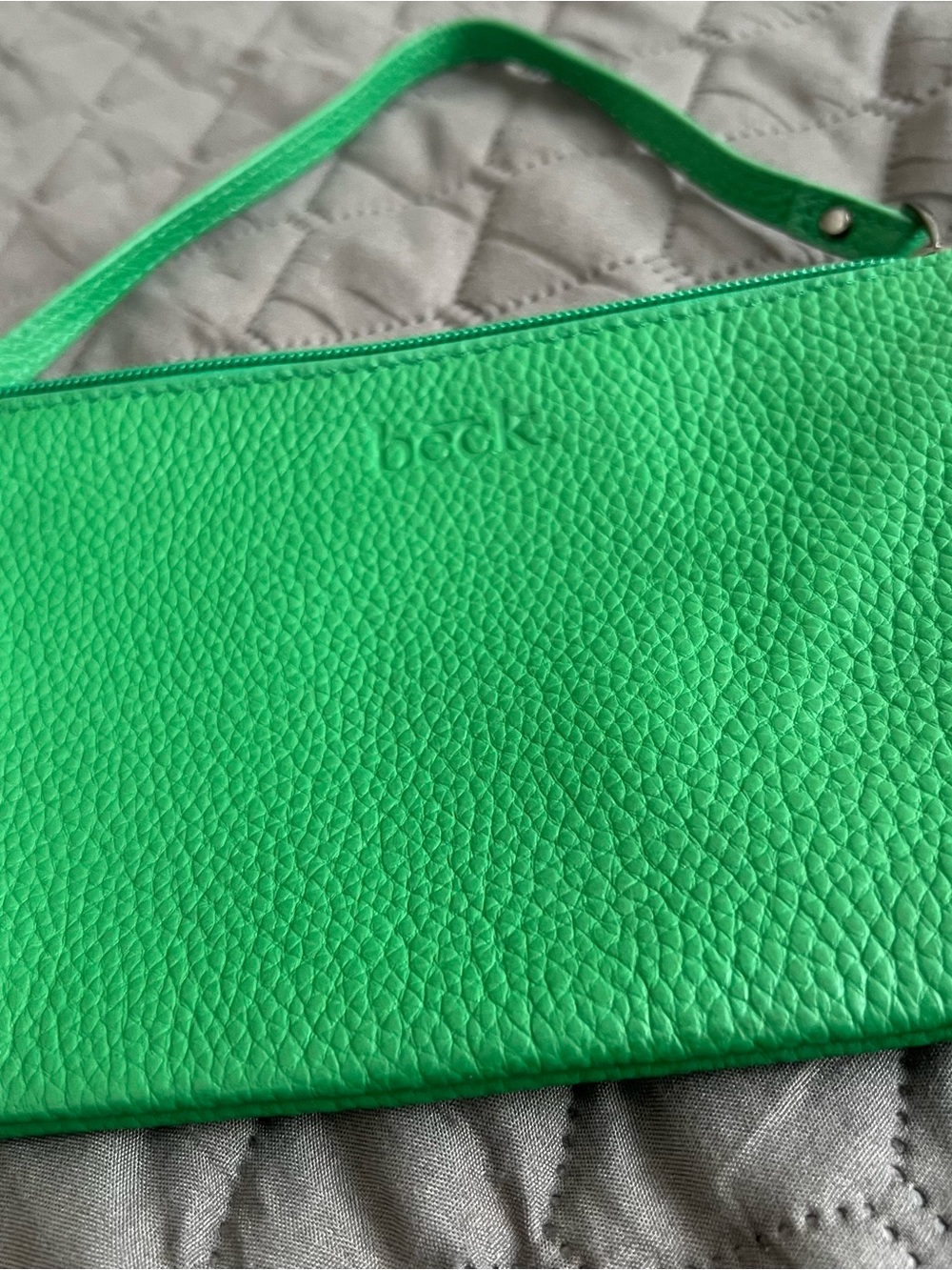 BECK BAGS Italian Pebbled Leather Wristlet